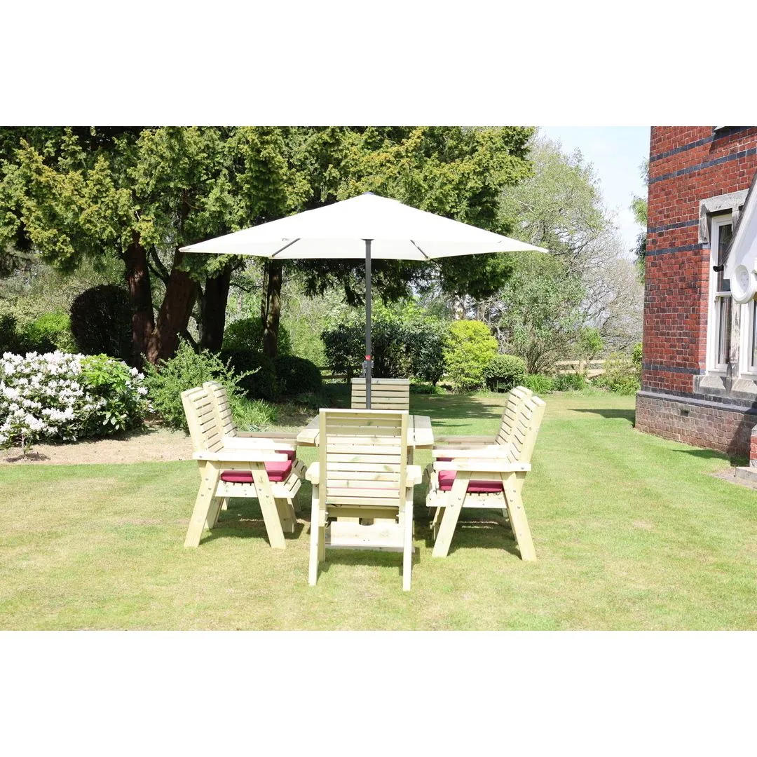 Churnet Valley Garden Furniture Ltd Ergo 6 Chairs Table Set - Min. Assembly Required - Set of Cushions Inc in Brown 4