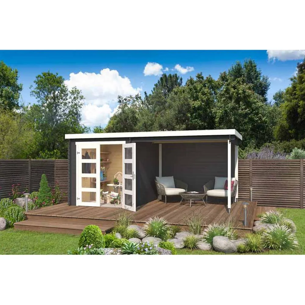 Lasita Maja Ltd Long Beach-Log Cabin, Garden Room, Home Office L492.2xW254.9xH216.6 cm in Light Tan 4