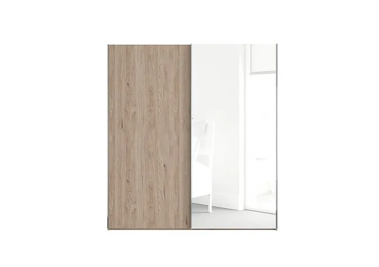 Oxford 2 Door Sliding 200 cm Wardrobe with Mirror - Holm Oak