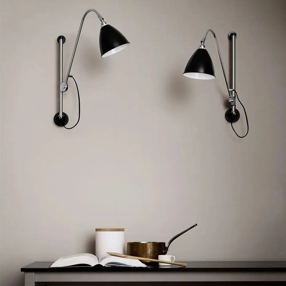 Gubi Bestlite BL5 Wall Lamp Chrome Base Black Shade 4