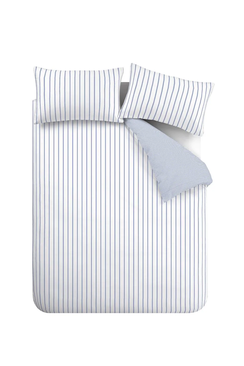 Bianca 'Hampton Stripe' 200 Thread Count Cotton Reversible Duvet Cover Set in Blue 6