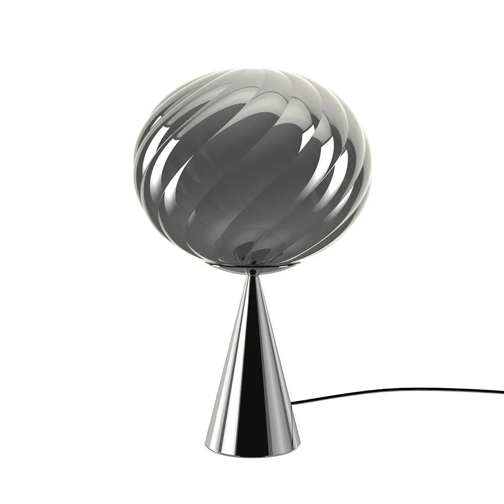 Tom Dixon Whirl LED Cone Fat Table Lamp Silver/Silver 2