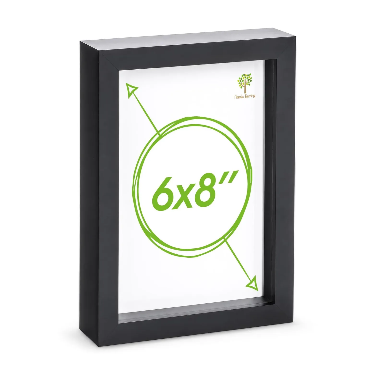 Nicola Spring 3D Box Photo Frame - A5 (6 x 8") - Pack of 1 in Black