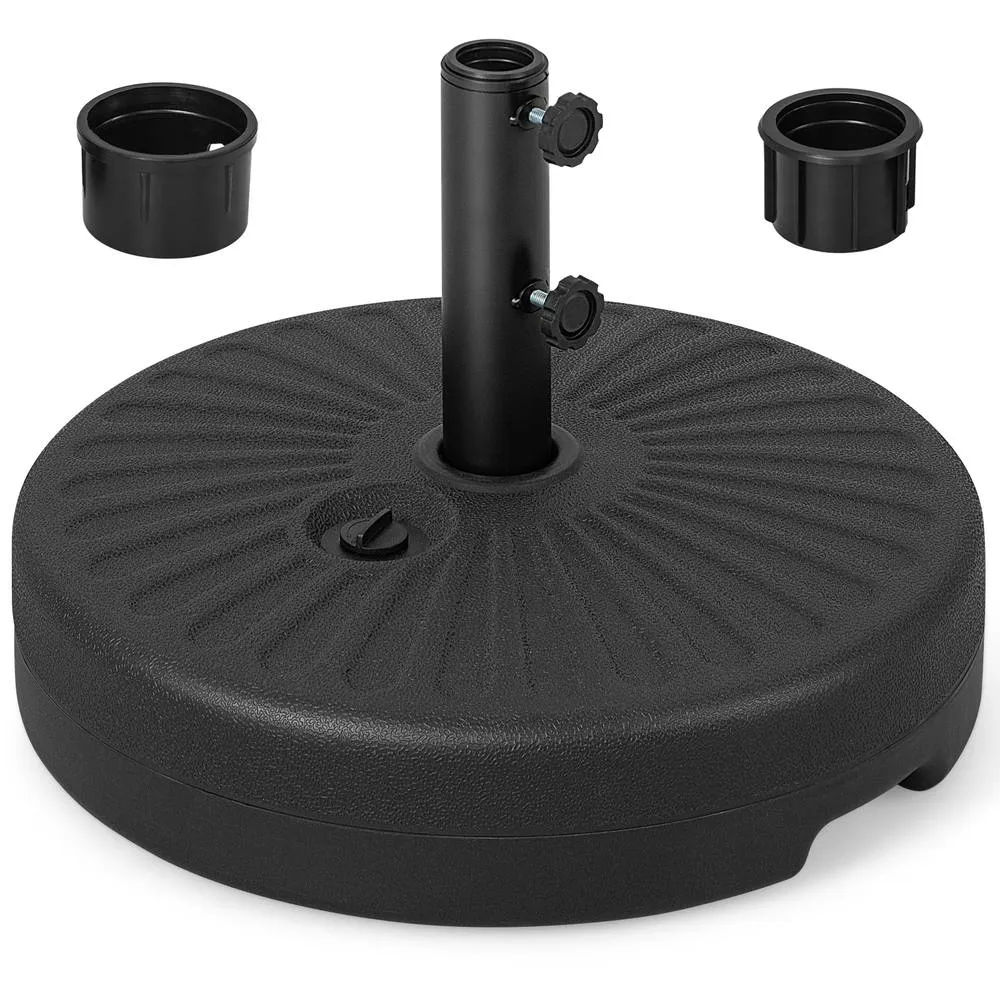 Costway 50 cm Fillable Round Umbrella Base Stand Patio Umbrella Holder in Black