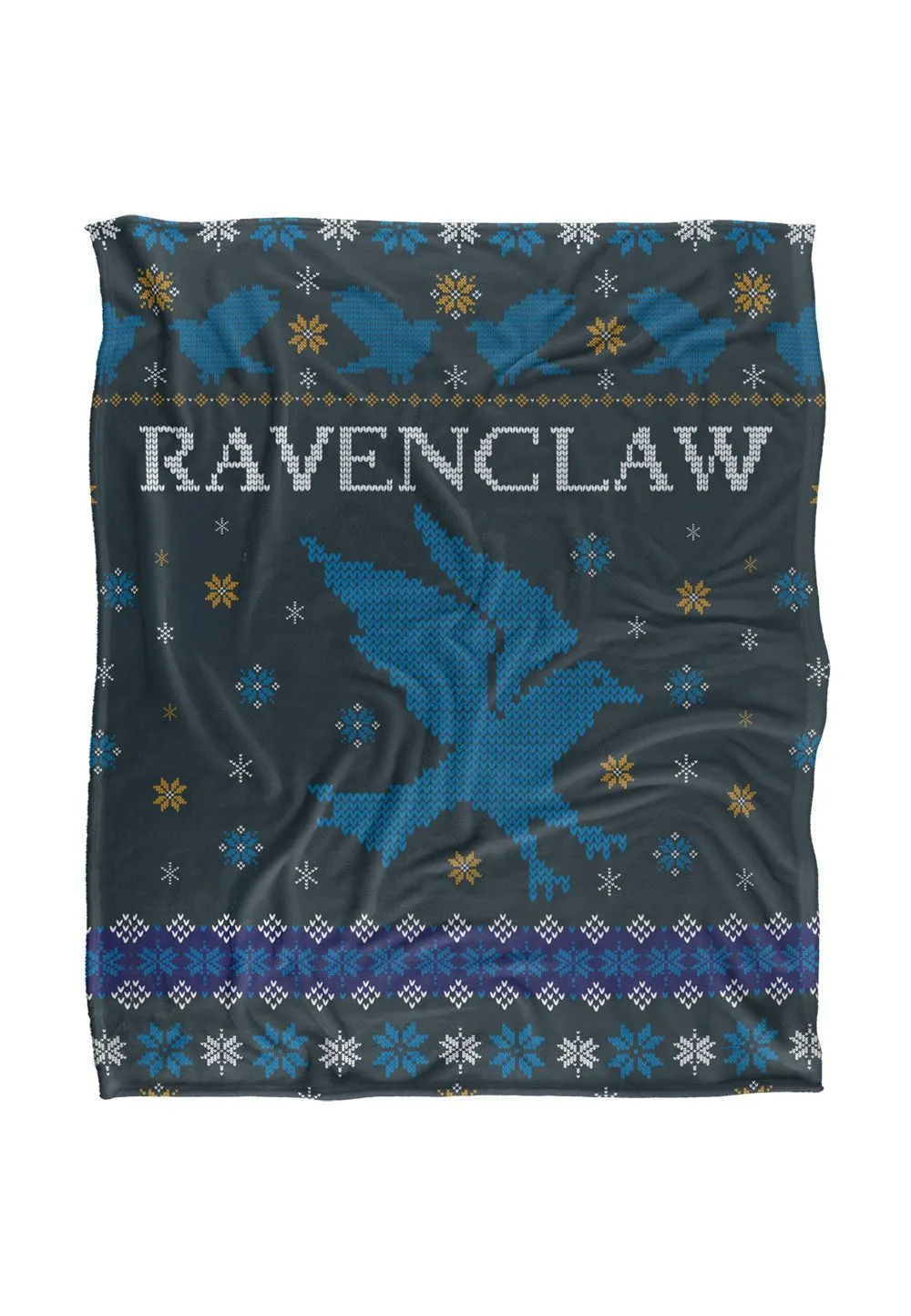 Harry Potter Blanket, 152x127 cm Ravenclaw Ugly Christmas Sweater Silky Touch Super Soft Throw Blanket in White