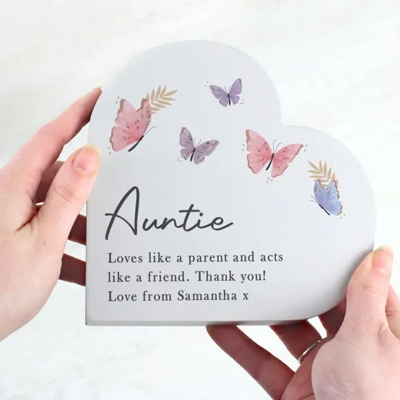 Personalised Grey Butterfly Heart Ornament 4