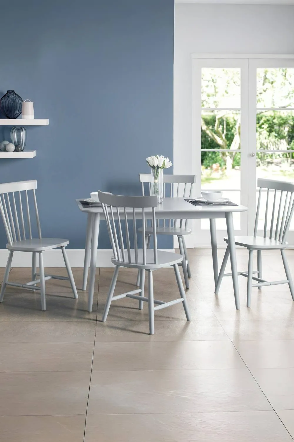 Julian Bowen Torino Spindle Back Dining Chair (Set of 2) in Grey 2