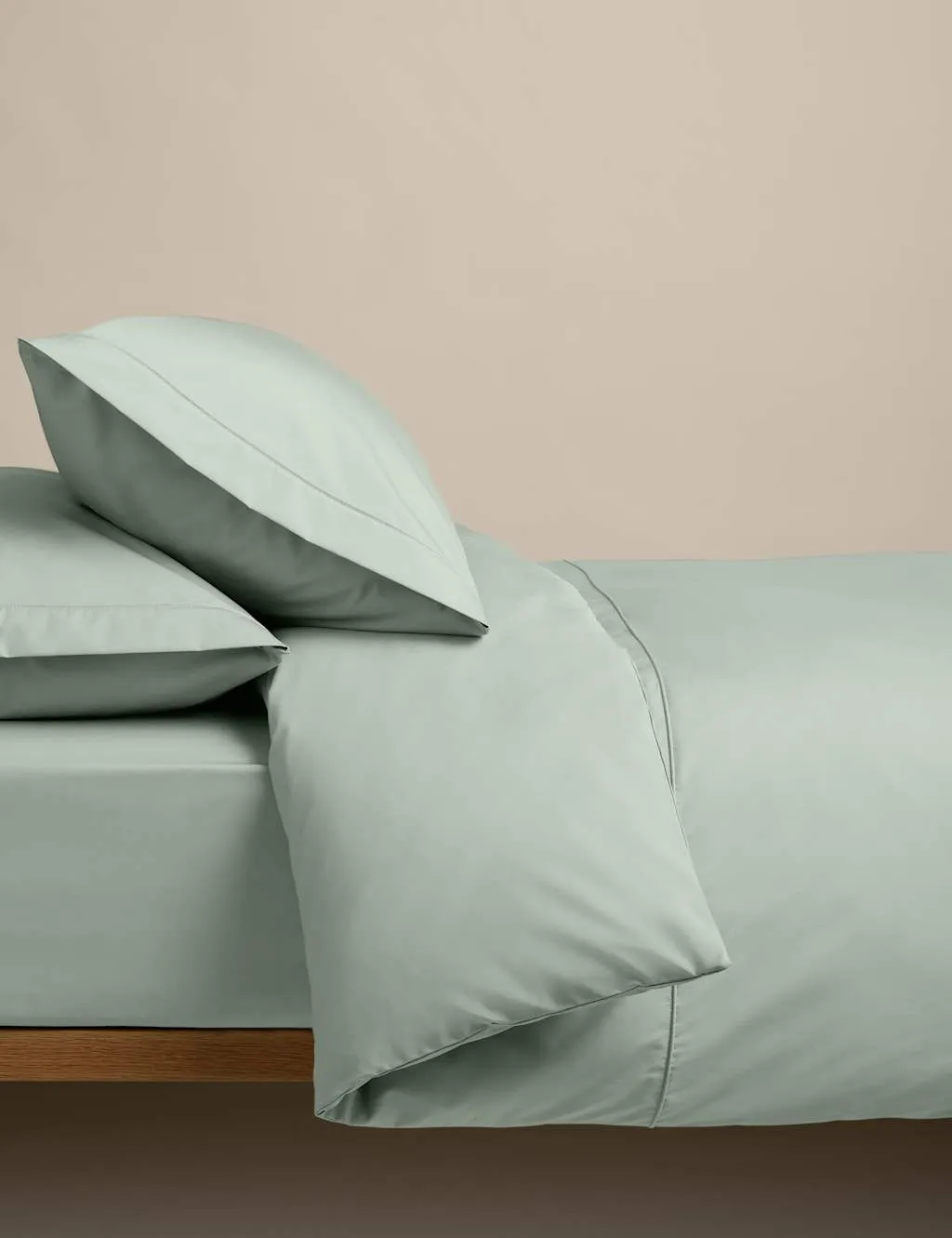M&S Egyptian Cotton 230 Thread Count Crisp Bedding Set Sage