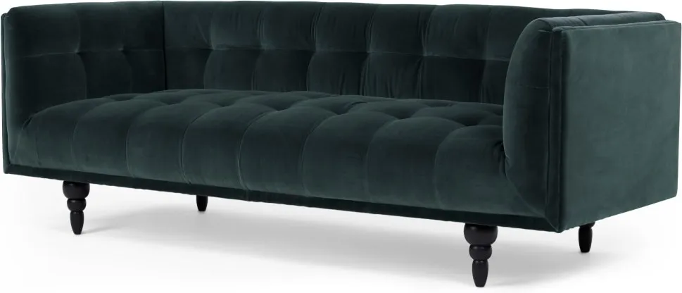 Connor 3 Seater Sofa, Petrol Cotton Velvet