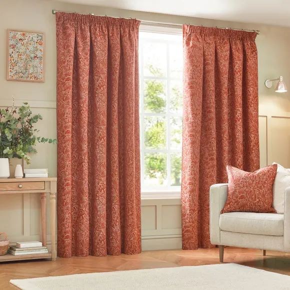 Grantley Brick Pencil Pleat Curtains 2