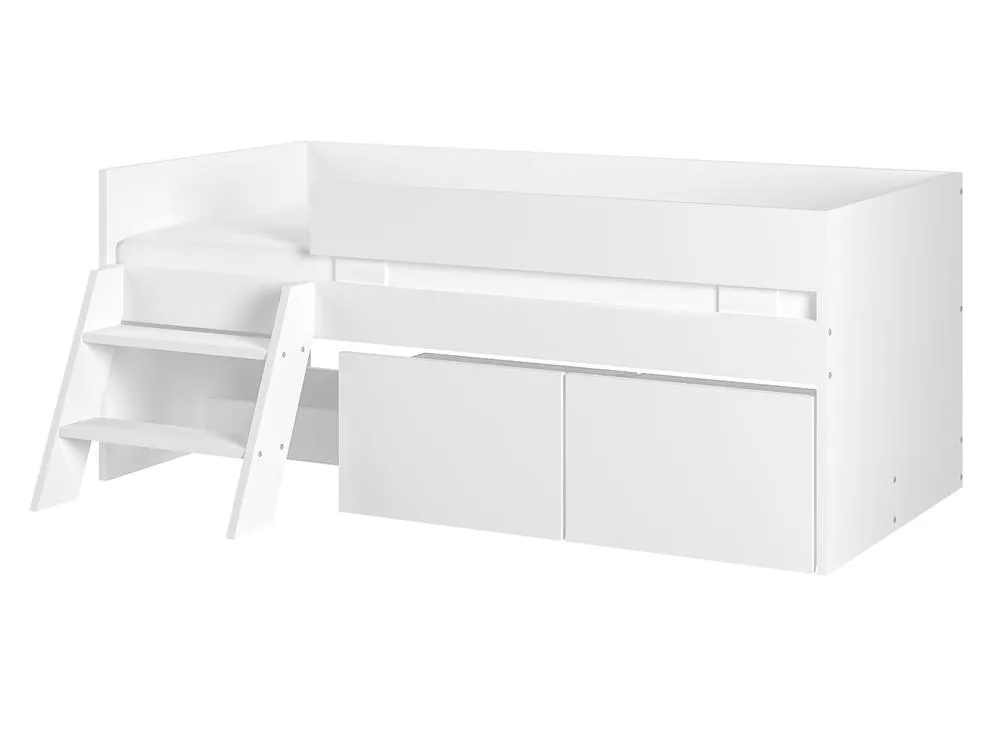 Flair Logan Single Storage Low Sleeper Bed in White 4