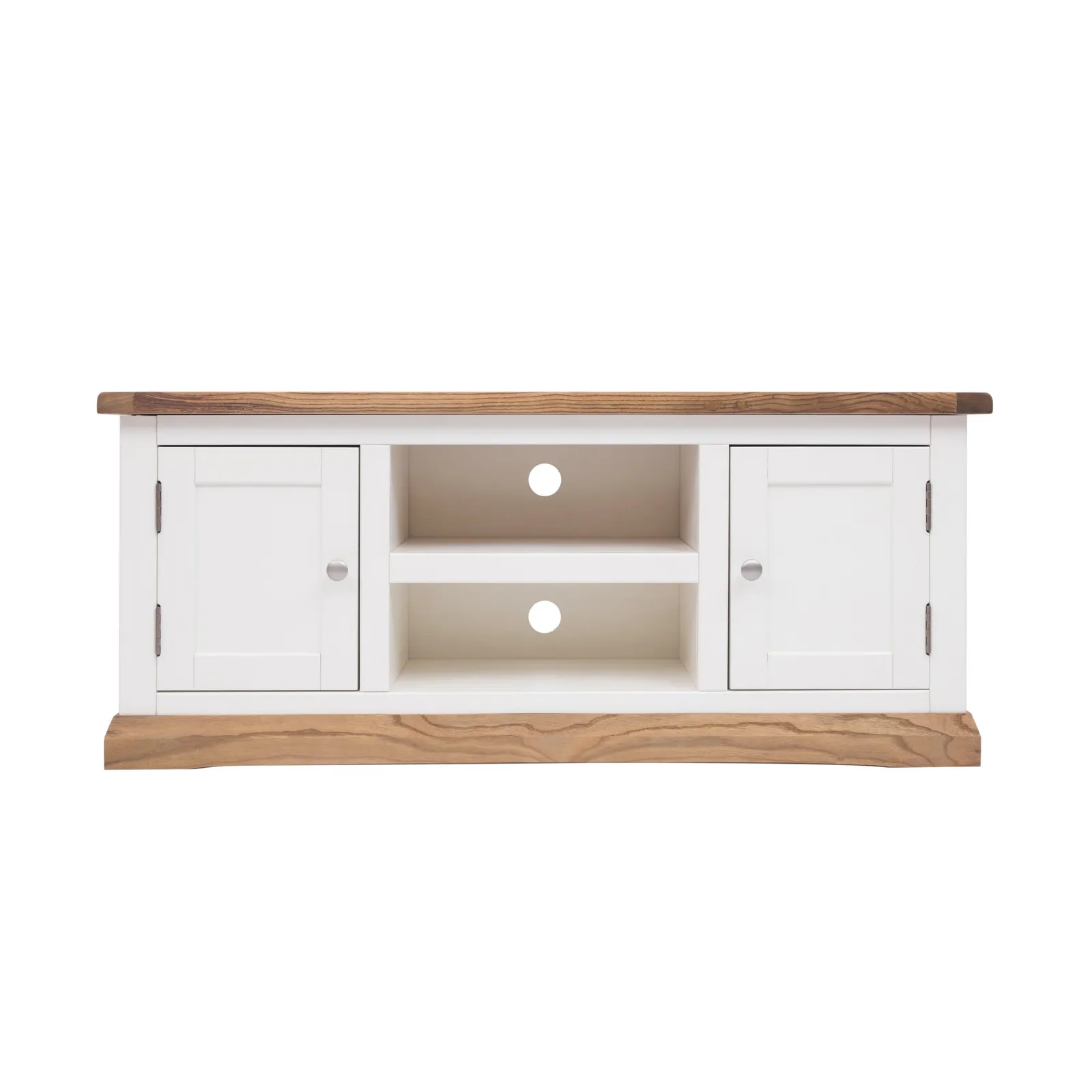 Cabinet Bits Tropea Off-White 2 Door TV Cabinet Chrome Knob
