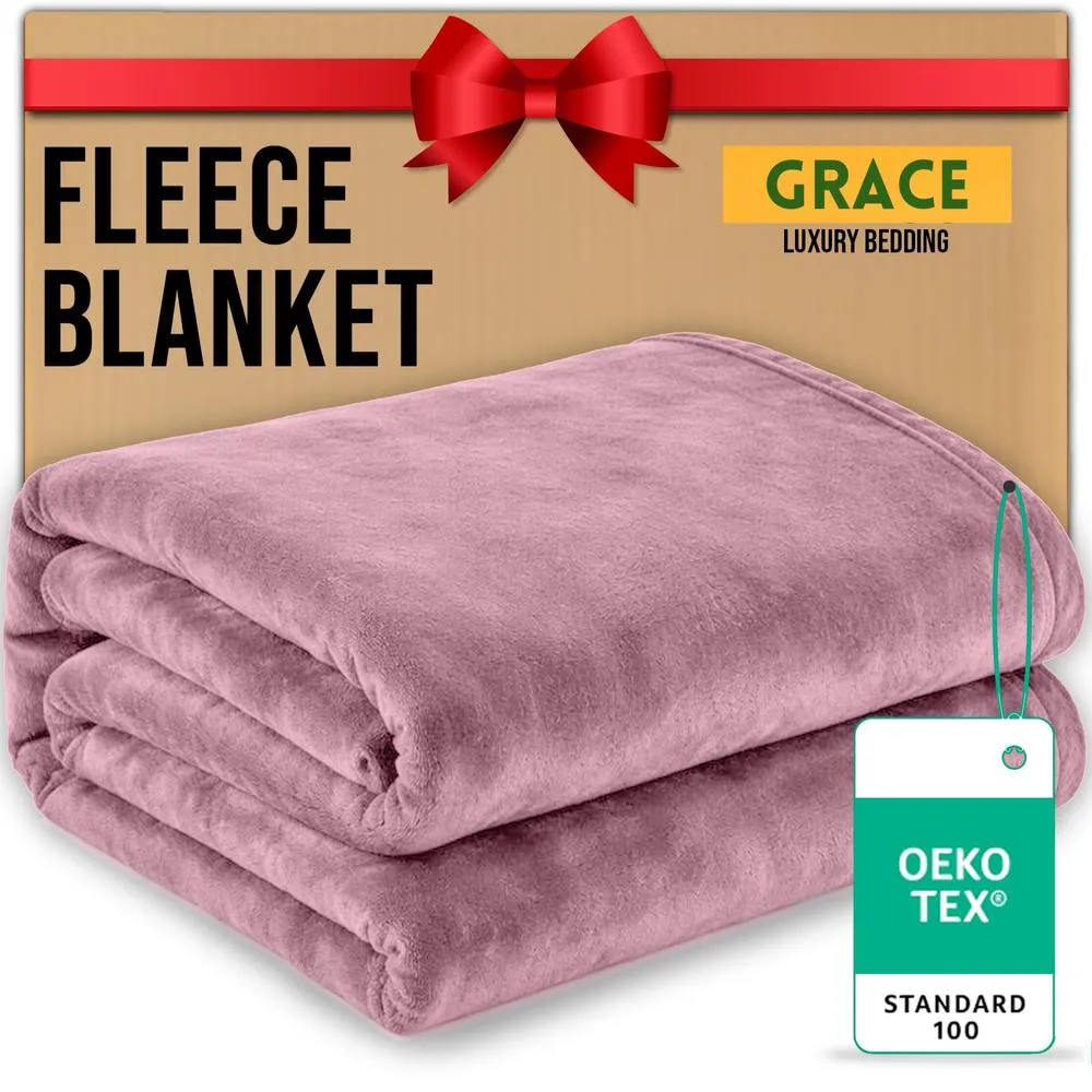 Grace Lazzaro Flannel Fleece Ultrasoft Throw Blankets in Pink