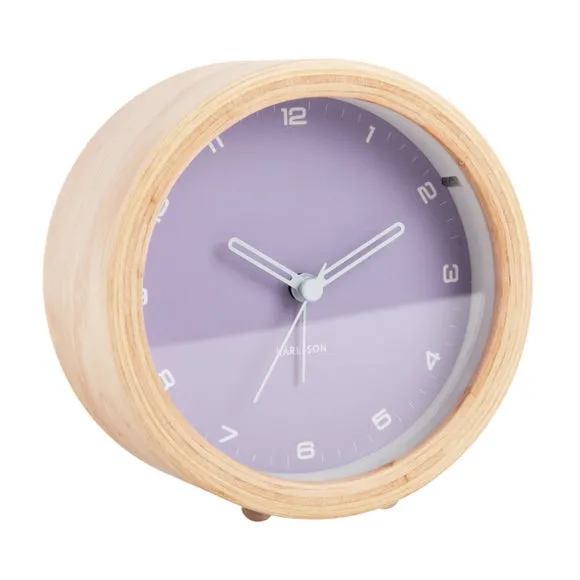 Karlsson Gentle Round Wooden Alarm Clock 3