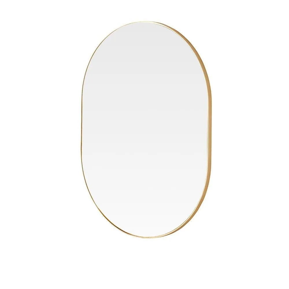 Yearn Mirrors Minimal Oval Mirror Gold 80(h) x 60cm(w) 3