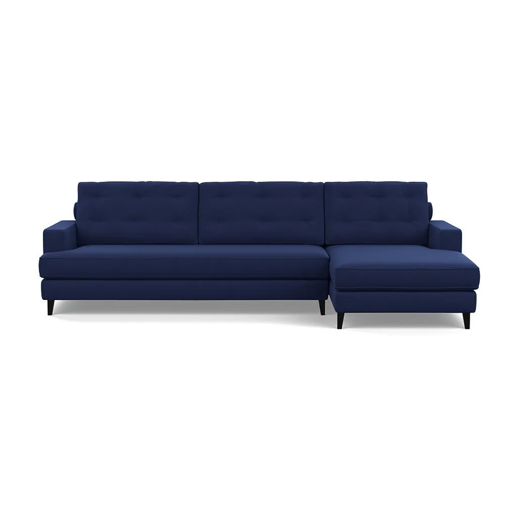 Heal's Mistral Right Hand Corner Sofa Melton Wool New Navy Black Feet 1