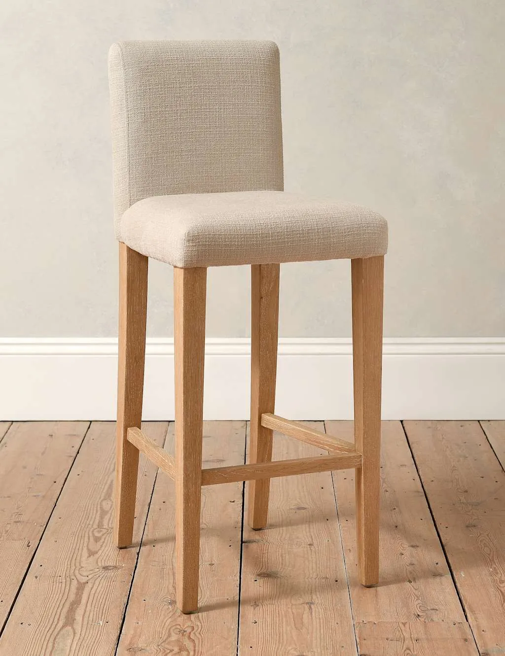 Cotswold Company Alder Upholstered Fabric Bar Stool Beige Mix