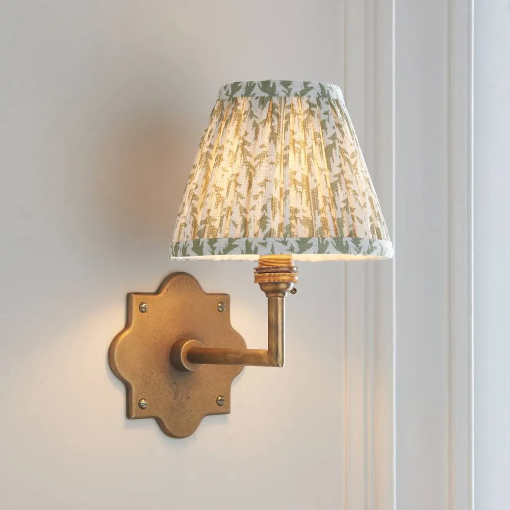 Netlighting Anvil Angle & Leaf 16cm Wall Lamp Antique Brass Herb Garden Green in Gold 3