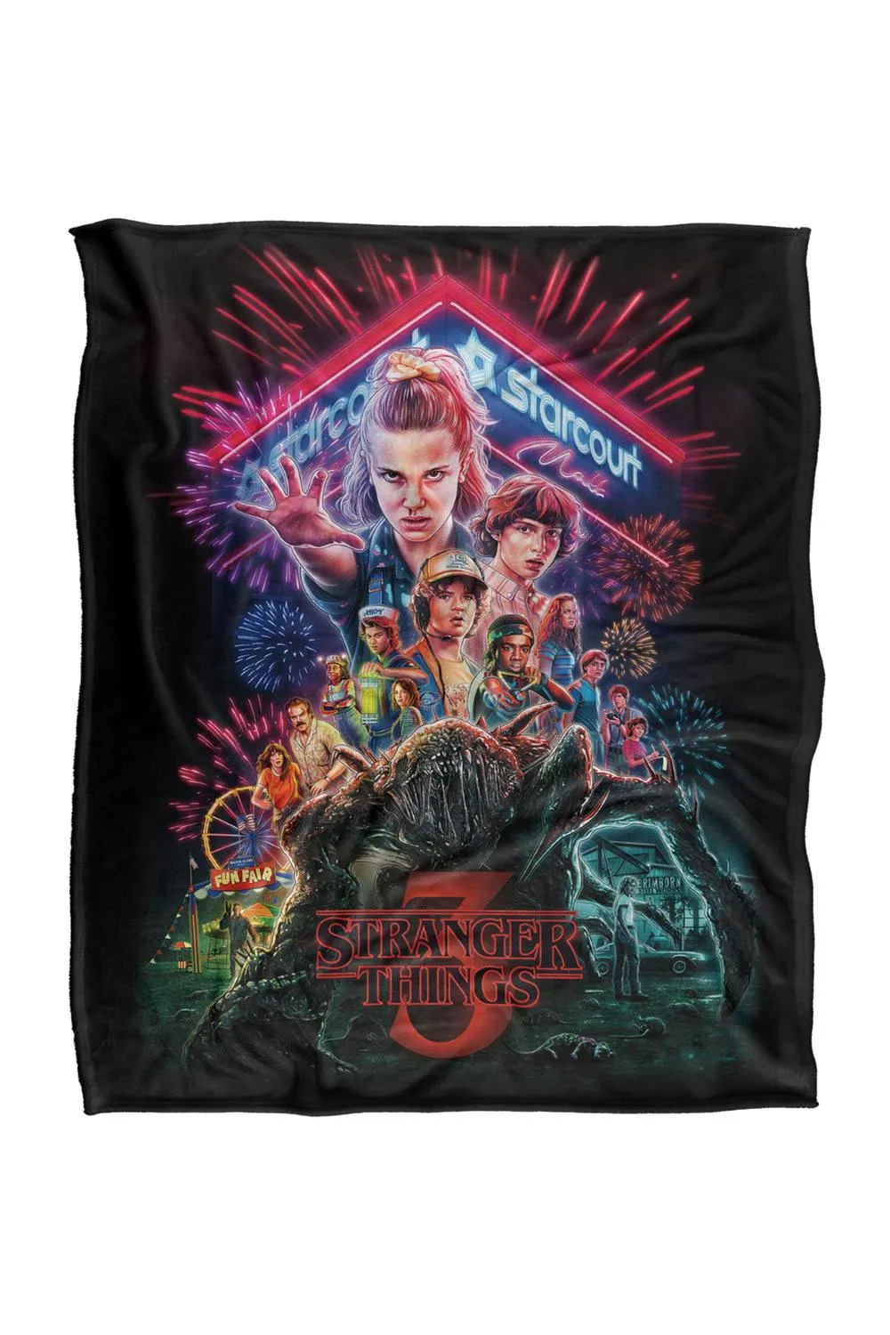 Stranger Things Season 3 Poster Super Soft Throw Blanket 152 X 127 Cm