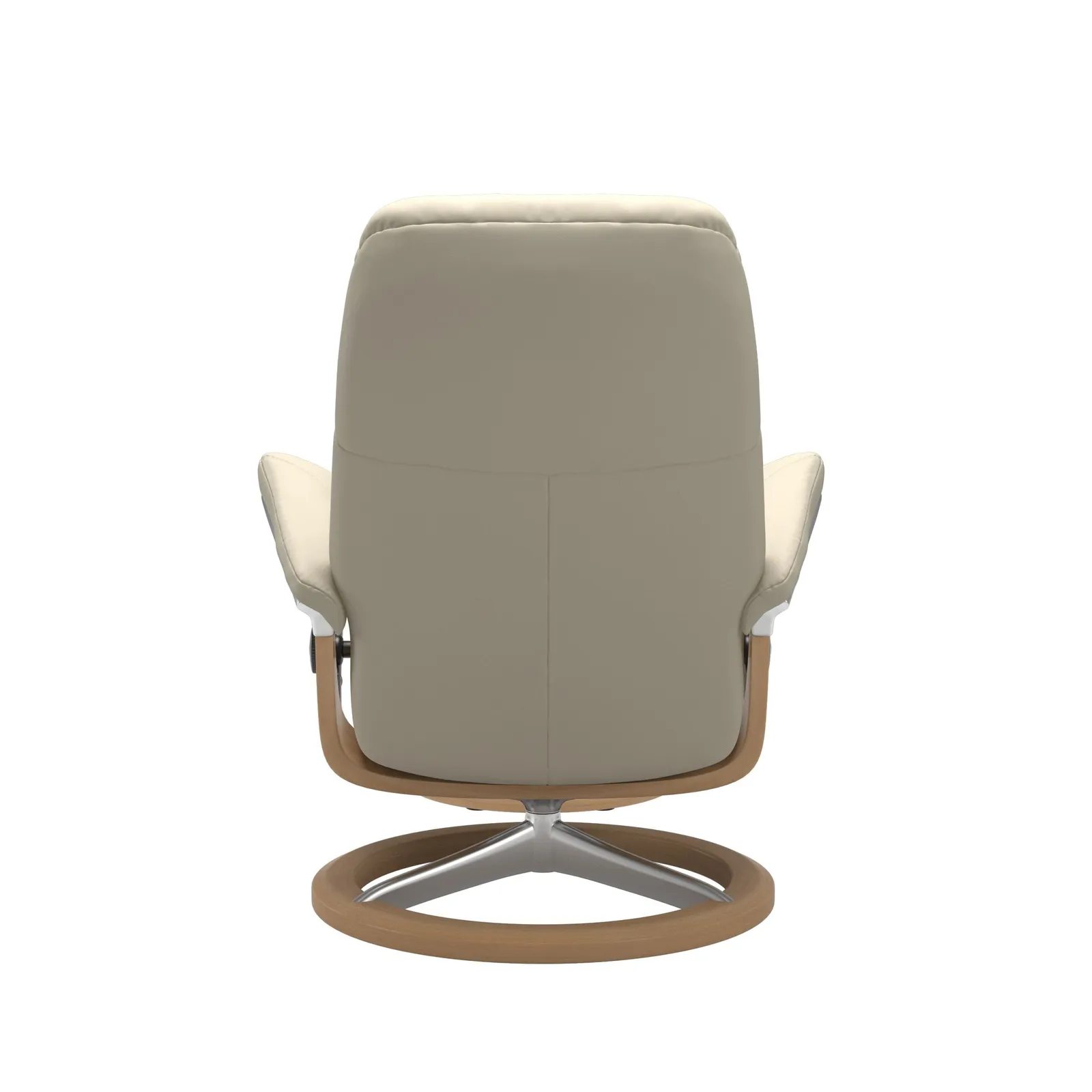 Stressless Consul Small Recliner Chair & Footstool Quickship, Neutral Leather | Barker & Stonehouse 3
