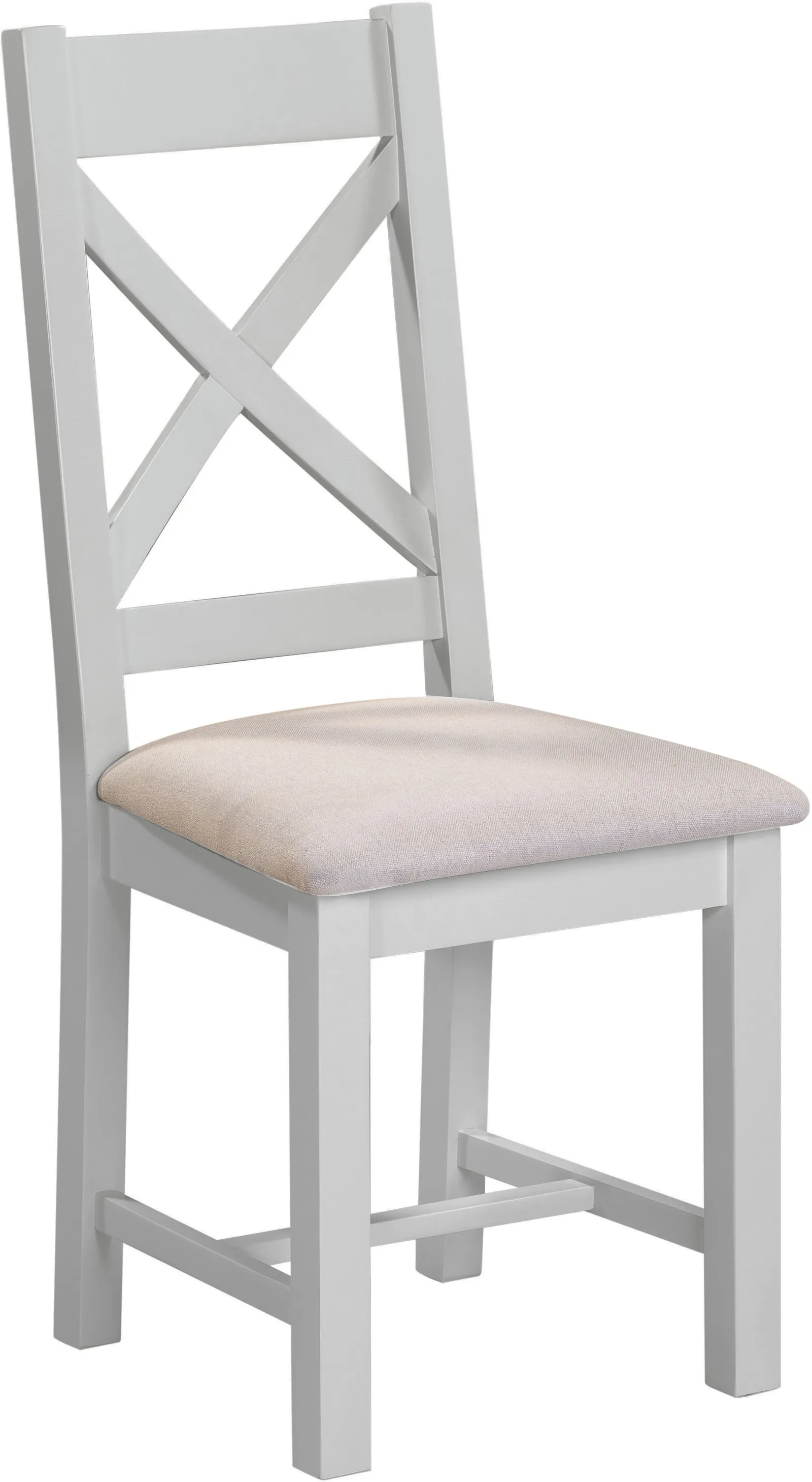 Seconique Windsor Ivory Cross Back Chair (Box of 2) in Light Grey 2