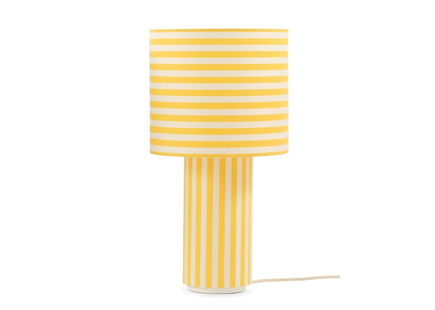 Heal's Raie Fabric Table Lamp Yellow/White