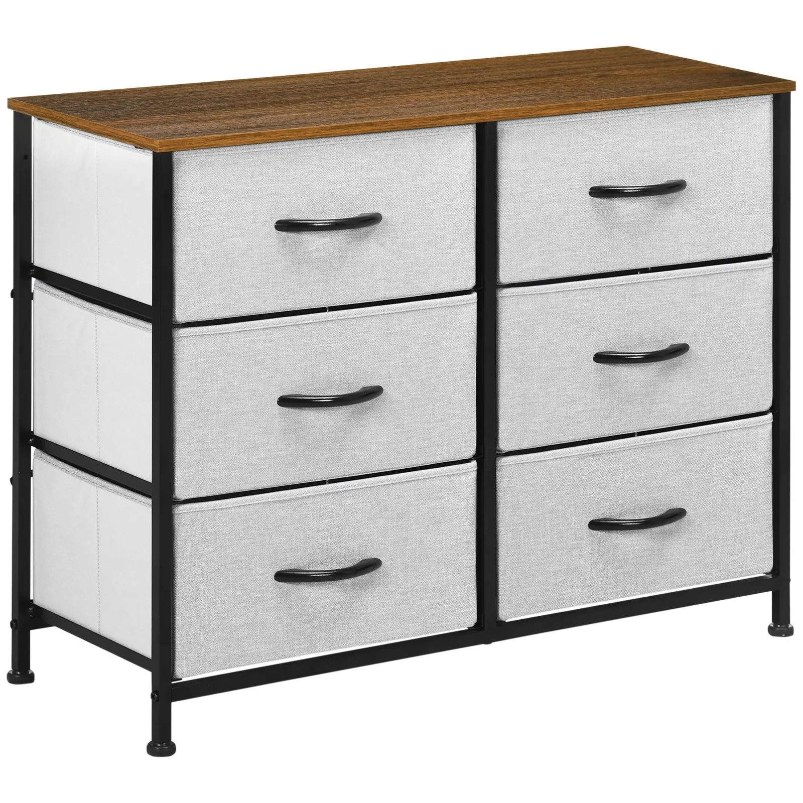 HOMCOM of Drawers Cloth Organizer with Fabric Drawers Steel Frame for Bedroom in Grey 2