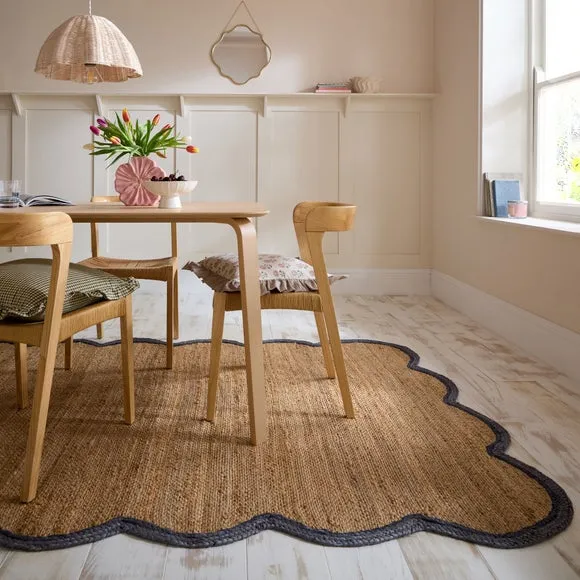 Kesia Scallop Textured Jute Rug 1