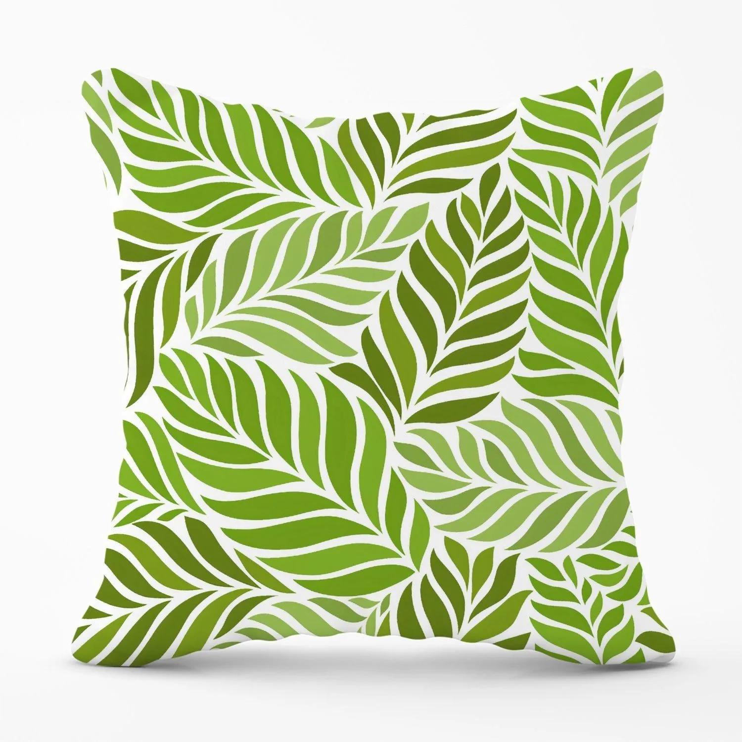 Warren Reed - Designer Green Leaf Pattern Outdoor Cushion