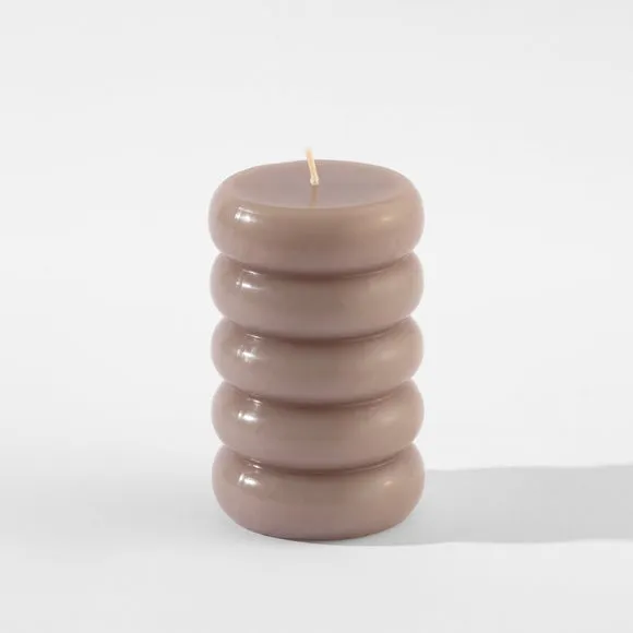 Unscented Rib Shaped Pillar Candle 2