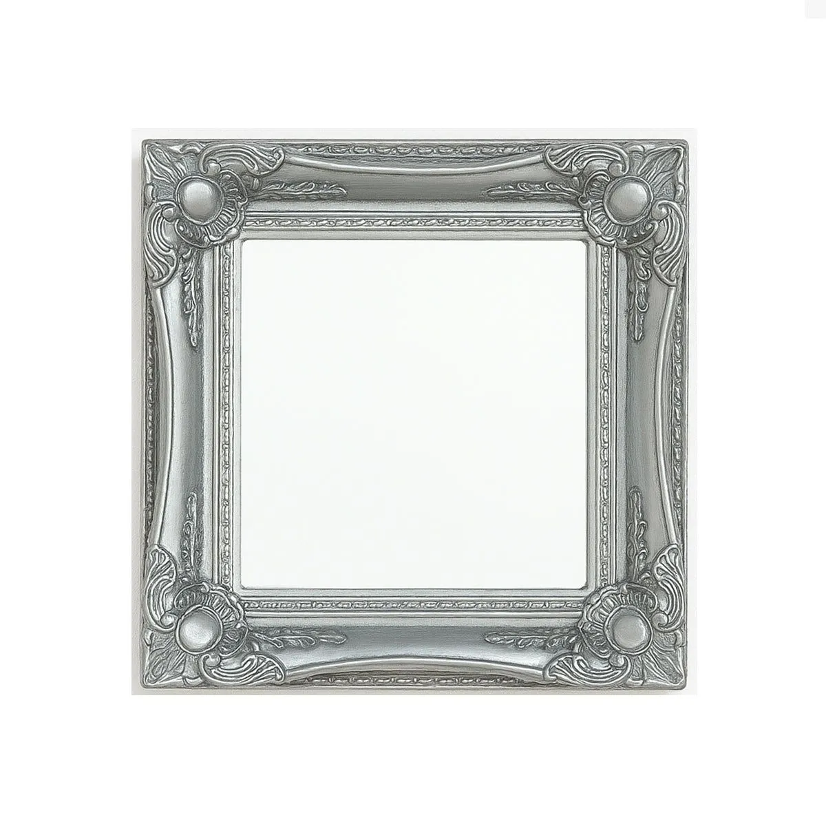 Melody Maison Set Of 4 Ornate Silver Wall Mirrors With Bevelled Glass in Metallic Silver 6