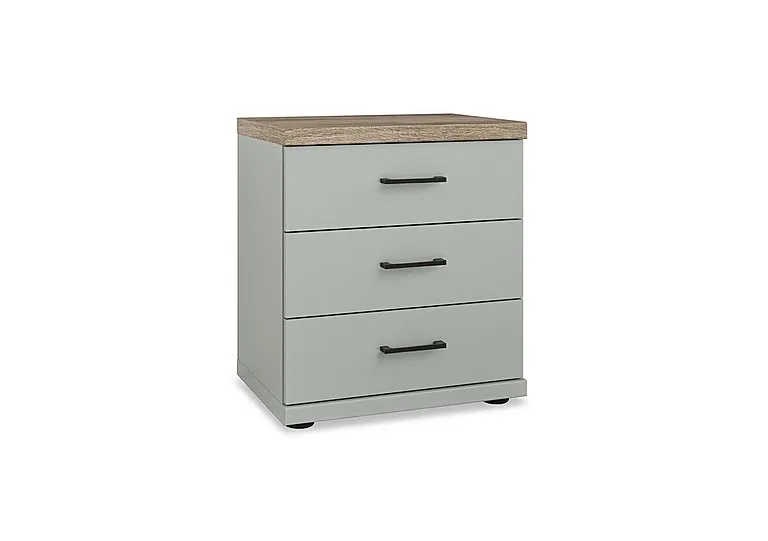 Adeline 3 Drawer Bedside Cabinet - Sage