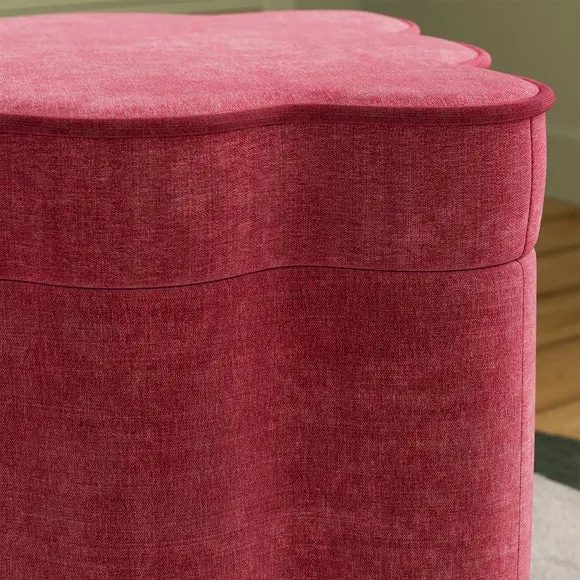 Wavie Chenille Storage Footstool 4
