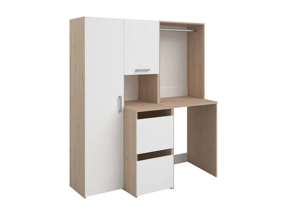 Vente-unique Washing Machine Unit With Hanging Rail, Cupboard & Storage Tall Unit in Light Oak 5