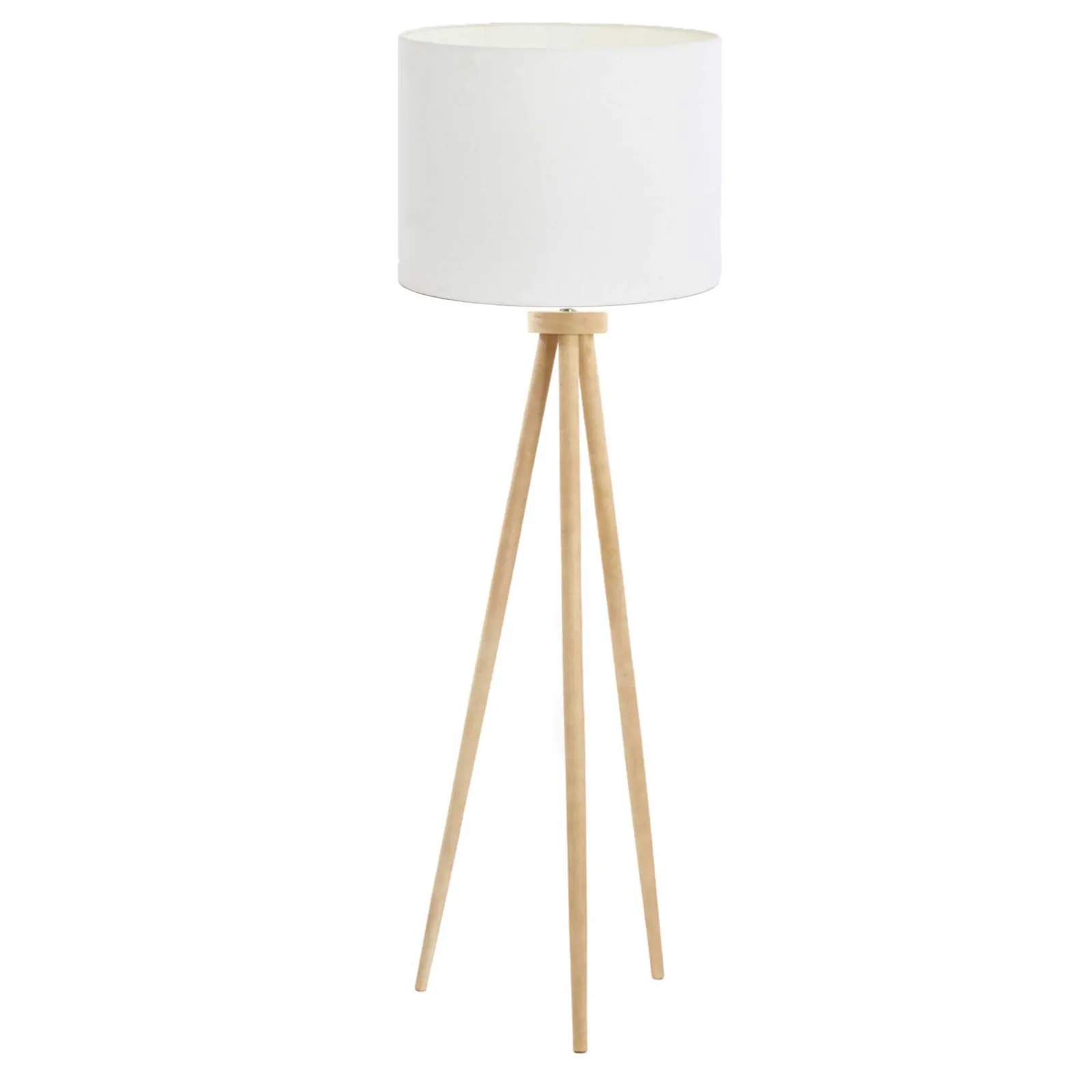 Natural Wood Tripod Floor Lamp, Neutral | Barker & Stonehouse