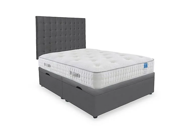 Ergo Deluxe Side Lift Ottoman Divan Set - Small Double - Plush Dark Grey