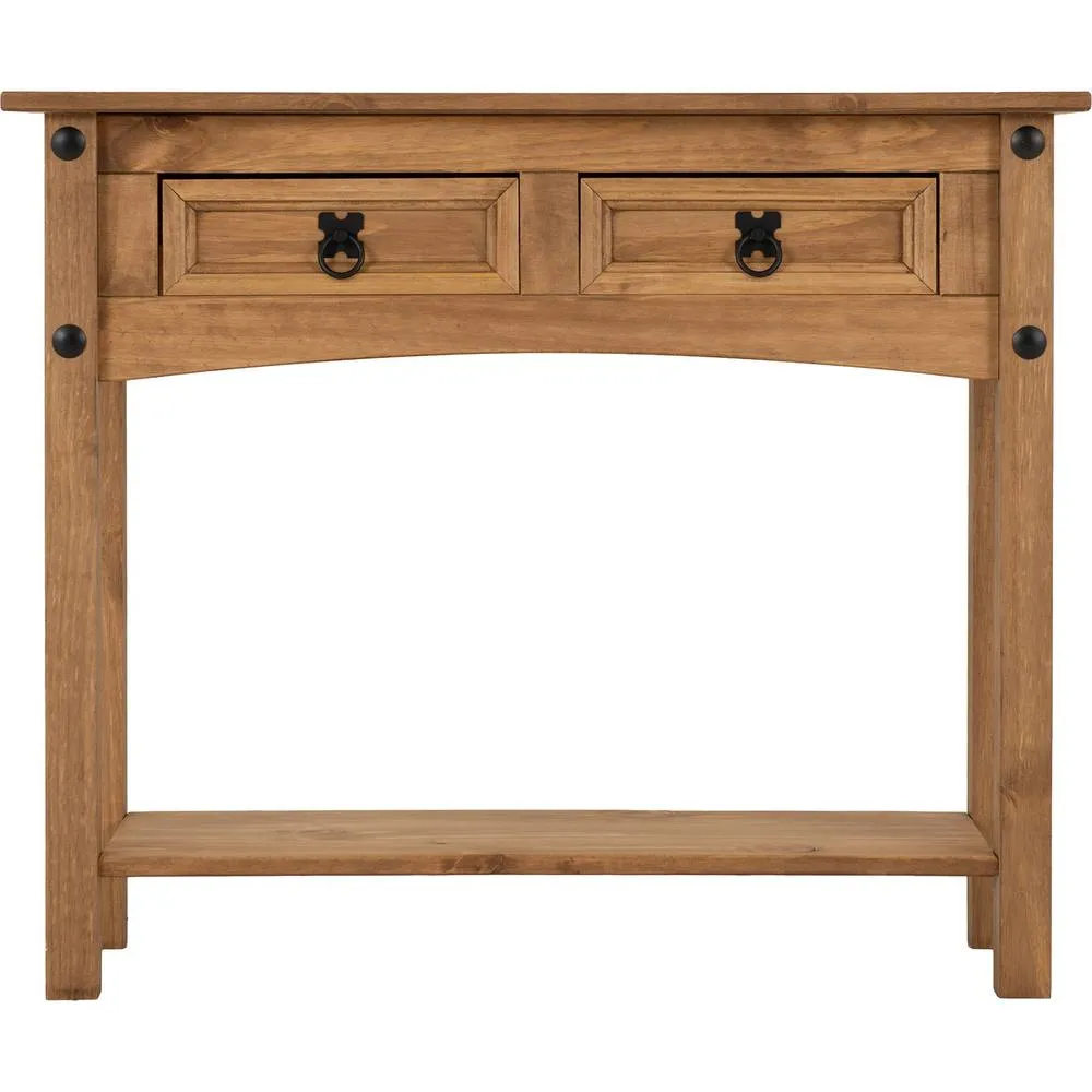 Seconique Corona Essentials 2 Drawer Console Table in Natural 4