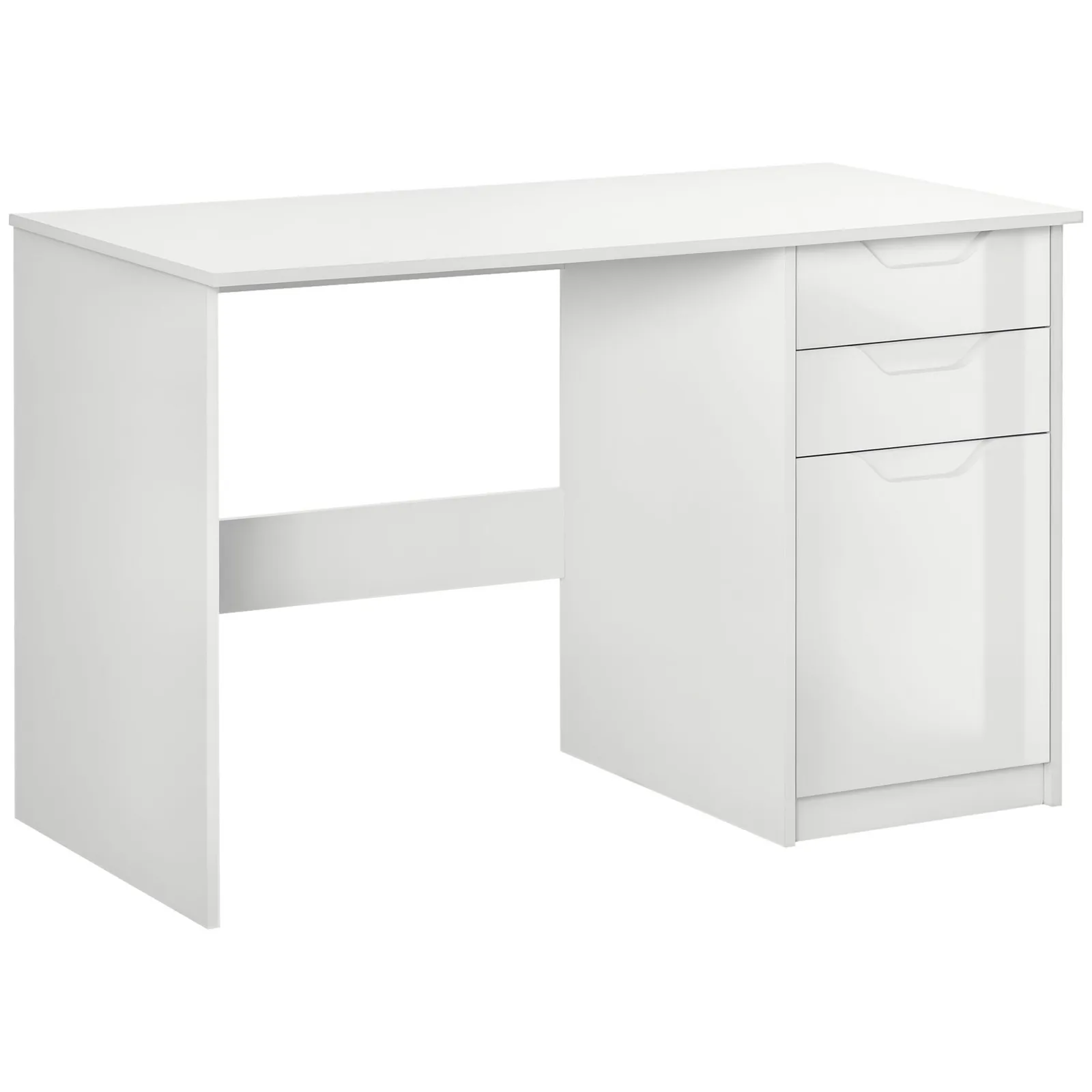 HOMCOM Computer Desk w/ Drawers Modern Writing Workstation for Home Office in White 2