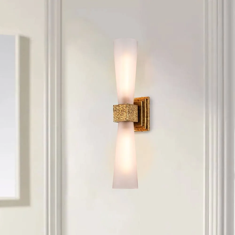Netlighting Kristy Up & Down Wall Lamp Distressed Gold 3000K IP44 2x G9 2