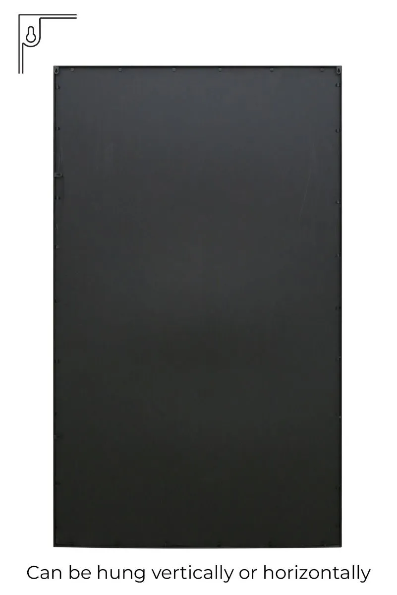 MirrorOutlet Black Contemporary Wall & Leaner Garden Mirror 79"x 47" 200x120cm 5