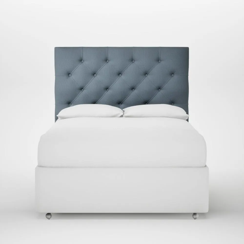 Heal's Balmoral Headboard Lift Storage Double Smart Cotton Linen Celestial 1