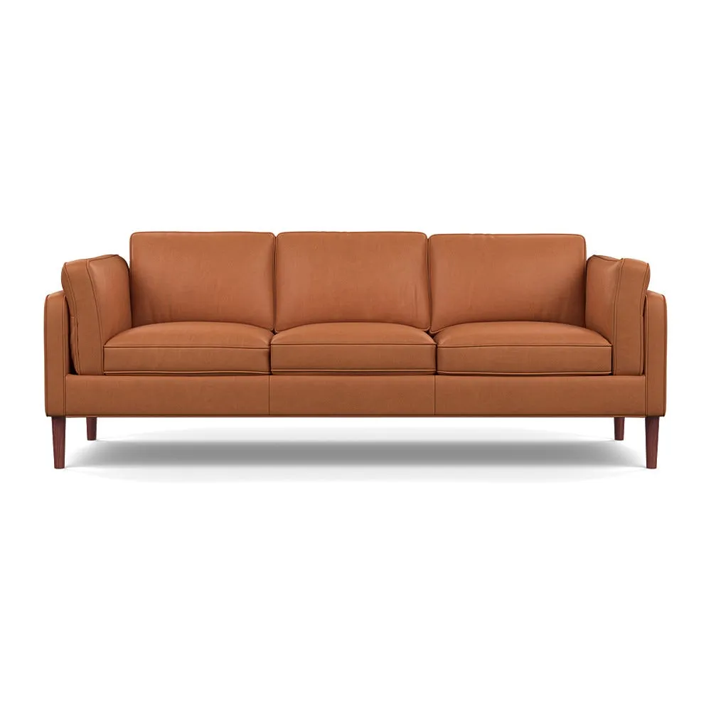 Heal's Sonno 4 Seater Sofa Linea Leather Brown 680 Walnut Feet 1