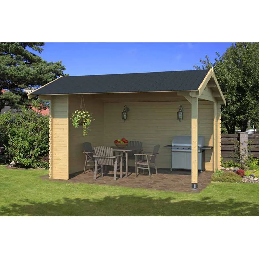 Lasita Maja Ltd Kirian 300-Log Cabin, Garden Room, Home Office - L420xW389.4xH273.6 cm in Light Brown