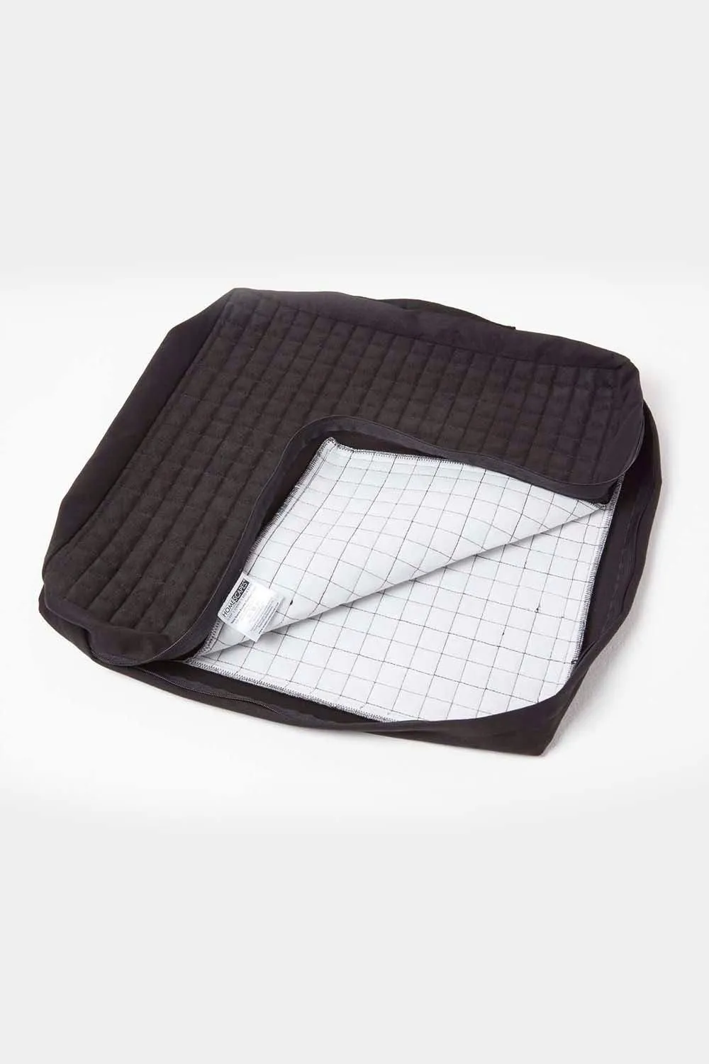Homescapes Quilted Polyester Armchair Booster Cushion Cover in Black