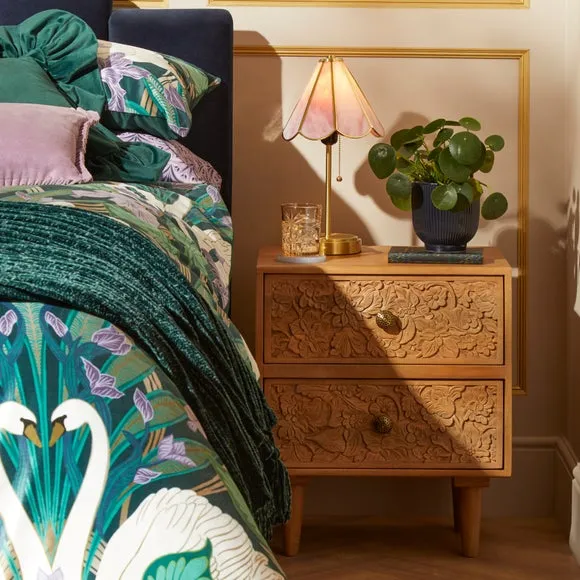 Jules Hand Carved Bedside Table 2