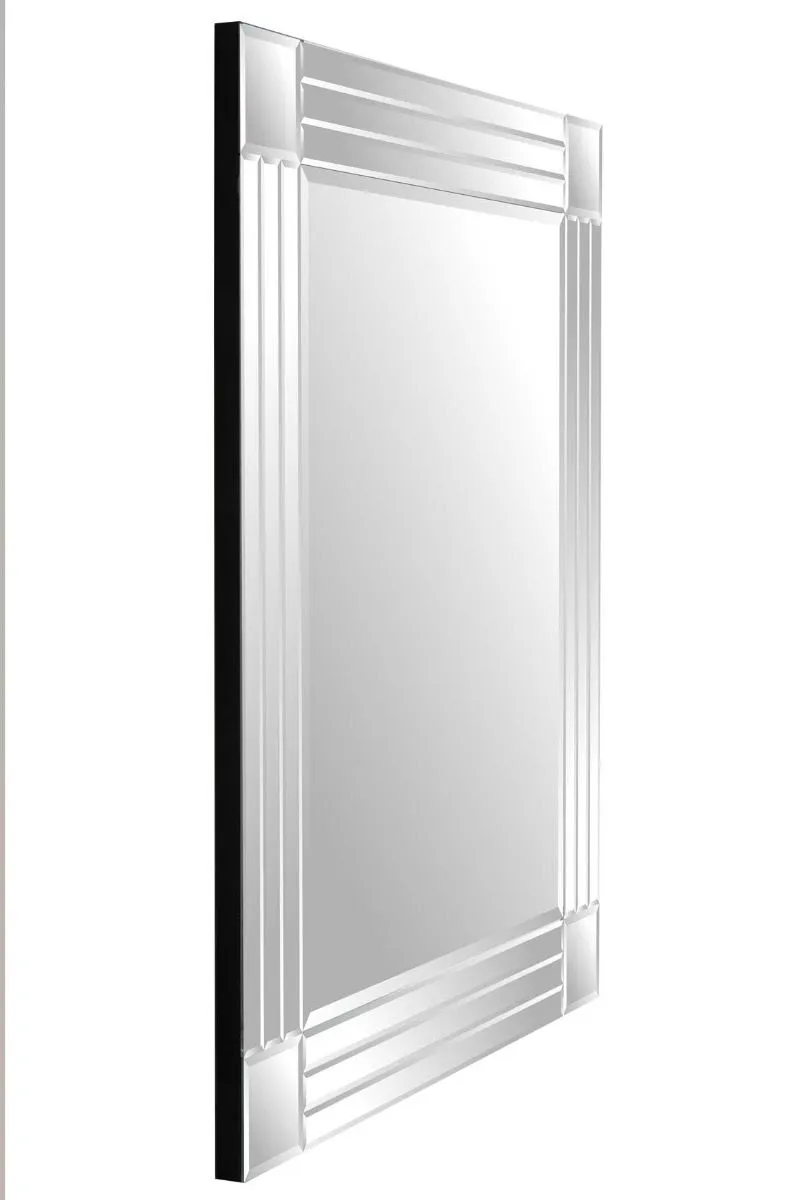 MirrorOutlet Milton All Glass Bevelled Square Corner Mirror 68 x 58 CM in Silver 5