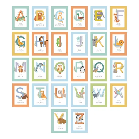Personalised Animal Alphabet Poster Frame 2