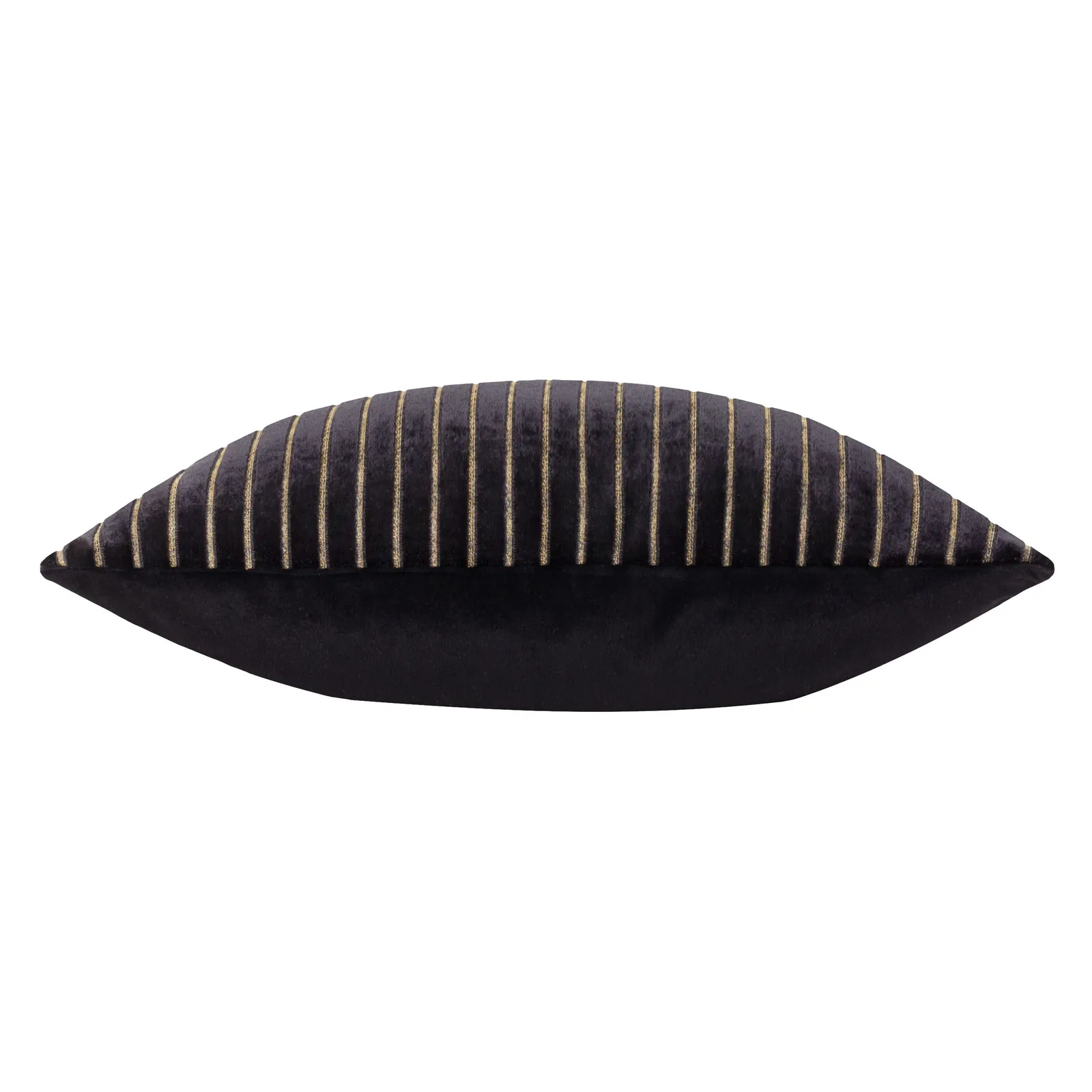 Paoletti Savoy Stripe Velvet Cushion in Black 4