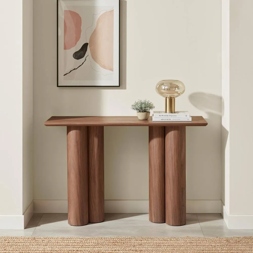 FurnitureboxUK Sutton Walnut Veneer Wood Console Table 2