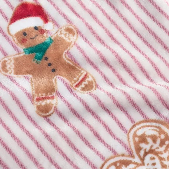 Catherine Lansfield Christmas Gingerbread Stripe Throw Blanket 2
